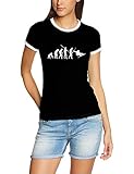 Coole-Fun-T-Shirts T-Shirt SNOWBOARD Evolution -RIGI Girly, schwarz, L, 10718_Schwarz-RIGI_GR.L