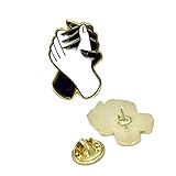 Lilie Créa Anstecknadel aus Emaille, verschlungene Hände, weiße Hand in schwarzer Hand, Anstecknadel gegen R