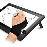 OTraki Antifouling Handschuh 2 Pack Palm Rejection Glove Zwei Finger Verdickungs Handschuhe 2 Finger Handschuhe Zeichnen Für Grafiktablett, Pad, Display, Kunstmalerei, Oberflächenschutz L (9x21.5cm)