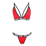 Briskorry Damen Dessous Set 2-Teil Push Up BH String Tanga Unterwäsche Sexy Bikini Nachtwäsche Bra und Slip Unterhose Reizwäsche Verführerisches Body Pyj