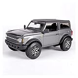 DZYWL Auto Spielzeug Modellbausätze 1:24 Für Ford Bronco Rahmenlose Tür SUV Simulation Legierung Automodell Spielzeug Geschenk Dekoration Handwerk Ausdruck Der Liebe (Farbe : Grau)
