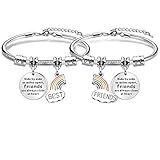 Freundschaftsgeschenke Freundschaftsschmuck für Frauen Mädchen von 2 Silber Schlangenarmband für beste Freunde Split Rainbow Schmuck