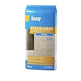 Knauf Flexkleber eXtra, 20 kg, 90% staubreduzierter Dünnbettmörtel für sauberes Arbeiten, extra stark, extra ergiebig, hochflexibel, ideal für großformatige F