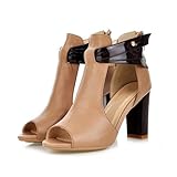 UMore Damen Pumps Offen Stilettos High Heels Chunkyrayan Damen Stiefel Sandaletten Open Toe Stiletto High Heels Sandalen Stiefel Sommer L