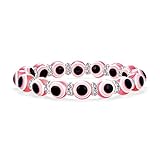 Bling Jewelry Türkische transluzente Rosy Pink Evil Eye Glasperle Stretch Armband für Frauen Teens Rondelle Kristall Abstandhalter für Schutz und viel Glück