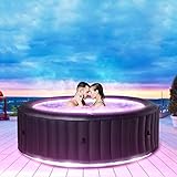 Miweba MSpa aufblasbarer Whirlpool Aurora U-AU06 Outdoor für 6 Personen - inkl. LED RGB - inkl. Ozon & UV-C-Reinigung - TÜV GS geprüft - Pool aufblasb