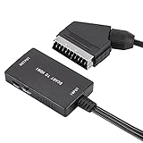 B Blesiya SCART-zu-HDMI-Konverter mit HDMI-Kabel, Scart in HDMI-Ausgang HD 720P / 1080P-Switch-Video-Audio-Konverter-Adapter für HDTV-Monitor-Projek