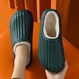 YIXIN2013SHOP Baumwolle Hausschuhe Zuhause Winter Frauen Dicke Plattform Hausschuhe Warme Indoor Baumwolle Männer Paare Damenschuhe Frauen Hausschuhe (Farbe: Dunkelgrün, Größe: 40-41)
