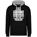 Shirtracer Landwirt Geschenk Bauer - Ich Bin EIN Landwirt - 3XL - Schwarz/Grau meliert - Beruf/Arbeit - JH003 - Hoodie zweifarbig und Kapuzenpullover für Herren und D