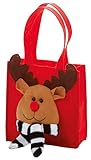 Unbekannt Christmas Geschenktüte Weihnachtsfigur Santa/Snowman Mini Bag, Rot - Hellbraun - Größe: Einheitsgröß