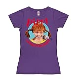 Logoshirt - Pippi Langstrumpf - Portrait - T-Shirt Damen - violett - Lizenziertes Originaldesign, Größe S