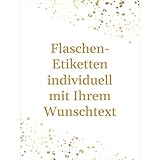 8 Flaschenetiketten selbstklebend mit Text personalisiert - Etikett Gold-Look - Flaschen Aufkleber für Wein oder Sek