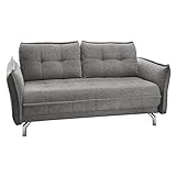 Belana 2-Sitzer Sofa in Lettino Grau, angenehmer Webstoff, verstellbare Armlehnen, hochwertige Polsterung, gemütliches Sofa in modernem Desig