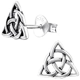 EYS JEWELRY Damen Ohrringe Keltischer Knoten Trinity 925 Sterling Silber oxidiert 8 x 8 mm Ohrstecker Damenohrringe Damenohrsteck