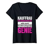 Damen Lustiges Organisationsgenie Kauffrau Für Büromanagement T-Shirt mit V