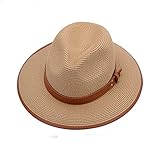 SIMEISM Damen Sonnenhüte 6 x 13 cm Khaki Sommer Frauen Strandhut Breite Seite Weibliche Casual Panama Hut Lady Classic Flat Bowk