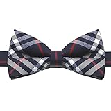 tumundo® 1 Fliege Schleife Verstellbar Kariert Karo Muster Herren Anzug Hemd Hochzeit Business Krawatte Schlips Rot Grün, Variante_:Modell 36