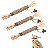 ruggito Katzenminzen Sticks, 3 Stück Katzen Zähne Reinigung Stock, Matatabi Katzen Kauhölzer Natural Safe Cat Sticks Kau-Stick