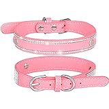 POPOPO Halsband für Katzen und Hunde, mit Strasssteinen, 30 x 1,5 cm, Pink