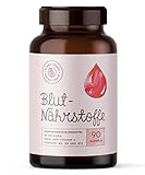 Blutnährstoffe - Gesundes Blut, Mit Eisen, Vitamin B6 und B12, Folate, Vitamin C, Himbeeren, Goji und Açai - 90 Kap