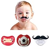 Dummy Schnuller für Baby,3er Pack Silikon Komisch Prank Schnuller Dummy Beruhigungssauger Lustig Schnuller für Klein Kinder Babys Kleinkin Neugeborene 0-3 J