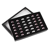 N-brand Transparente Fenster PVC 36 Slots Ring Box Tray Lagerung Show Case Ohrringe Schmuck Display Halter Veranstalter bequem und prak
