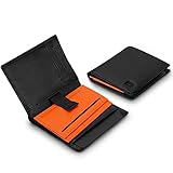 DODENSHA Schwarze Geldbörse Herren, Portemonnaie Herren Leder, Geldbeutel RFID Schutz, Kartenetui Herren Slim Wallets for Men mit Münzfach, Geldfach, Viele Kartenfäche für 8-11