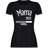Schwangerschaft Kleidung Geschenk - Mama 2022 Loading - L - Schwarz - Schwangerschaft Mama Loading - L191 - Tailliertes Tshirt für Damen und Frauen T-S