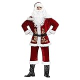 DOExert Weihnachtskostüme für Herren, Weihnachtsmann-Anzug – Cosplay-Kleidung, 9-teiliges Set, Langarm, Oberteile, Hosen, Bart, Perücke, Handschuhe, Schal, Geschenk