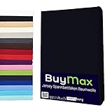 Spannbettlaken 200x200cm Baumwolle 100% Spannbetttuch Bettlaken Jersey, Matratzenhöhe bis 25 cm, Farbe Schw