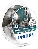 Philips X-tremeVision +130% H4 Scheinwerferlampe 12342XV+S2, 2er-S