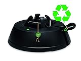 KRINNER Recycling Weihnachtsbaum Christbaumständer Green Line M Schwarz 36cm inkl. Fußpedal-und Einseiltechnik für Baumhöhe bis 2,5m MADE IN GERMANY 94129