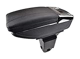 ouman Armlehne der Mittelkonsole Autoinnenraumzentrale Control Armlehne Box ZUM Peugeot 206 Einzelschicht drehbare Armlehne Black Thread Aufbewahrungsbox Armlehne mit Becherhalter Aschenb
