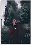 LGHLJ Leinwandbild Mexiko Tag der Toten Rauchbombe Poster Dekor Bild Leinwand Wand Bilder Poster Bild 60x90cm x1 R