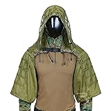 YUIJ Sniper Ghillie Anzug, Tarnung Taktische Ghillie Hood, Ripstop, Eine Größe Unisex,Army Green,M