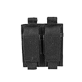 Miltec Doppel-Ladegerät für Pistole, Schwarz (Befestigung Molle) für Erwachsene, Unisex, Einheitsgröß