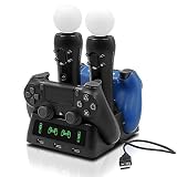 Tiancai Controller-Ladestation für PS4/PS4 Slim/PS VR Move Motion, schw