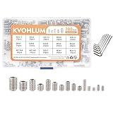 Kvohlum 300 Stück Madenschraube M2.5 M3 M4 M5 M6 M8 Gewindestifte Schrauben A2-70 Edelstahl Imbusschrauben Set Hex Innensechskant Maschinenschraube S