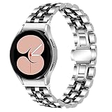 SDEQA Armbänder Kompatibel Mit Samsung Galaxy Watch 4 40 Mm 44 Mm 42 Mm 46 Mm, 20 Mm Metall-Edelstahl-Armbänder Ersatzbänder Für Mann Und Frau,5