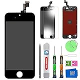 MMOBIEL LCD Display Touchscreen Digitizer Ersatz kompatibel mit iPhone 5S (Schwarz) Reparatur Set mit Anleitung