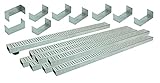 Entwässerungsrinnen Edelstahl superflach Rost Quadratlochung SET Typ 8, System 35/80