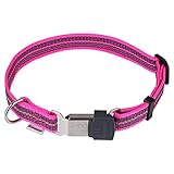 Verstellbares Halsband - reflektierend, pink, 30-45