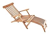 SAM Teak-Holz Deckchair Puccon, verstellbare Sonnenliege, klappbar, ideal für Balkon, Terrasse und G