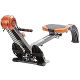 Skandika Rudergerät Poseidon | 2 in 1 Multi Gym, klappbar, Polyfiber Zugsystem mit 3 Widerstandslevel, Inkl. 3 Trainingsgriffe, bis 110 kg, LCD-Display, Fitnessgerät | Rudermaschine für Zuhause (orange)