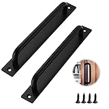 2Pcs Scheunentor Griff,Schiebetor Griff Schwarz,Vintage Schiebetüre Griff,Türgriff,Schranktürgriffe,Handgriff Schwarz Türgriff,Küchengriffe,Scheunentor Griff Schiebetür,Antiker Türgriff mit Schraub