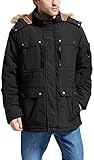 Yozai Warme Wintermäntel für Herren Winterjacke Snowboardjacke Schnee Wasserdicht Skijacke Mountain Hooded Parka, Traum Schwarz, M