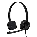 Logitech H151 Kopfhörer mit Mikrofon, Stereo-Headset, Verstellbares Mikrofon mit Rauschunterdrückung, Lautstärkeregelung und Stummschaltung am Kabel, 3,5mm Klinke, PC/Mac/Laptop/Tablet/Smartp