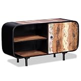 Ausla Fernseheinheit, Medienständer, Sideboard, 2 Regale, Fernsehschrank, Wohnzimmertisch aus wiedergewonnenem Holz für Schlafzimmer für den Innenbereich für H