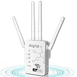 Aigital AC1200 WLAN Repeater Wi-Fi Booster Verstaerker Range Extender Booster Dualband(5GHz,867Mbps+2.4GHz 300Mbps) Signal verstärker kompatibel zu Allen WLAN Geräten(3dBi x4 Antennen )