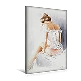 CALVENDO Premium Textil-Leinwand 30 cm x 45 cm hoch, Ruhende Venus | Wandbild, Bild auf Keilrahmen, Fertigbild auf echter Leinwand, Leinwanddruck: Erotik Aquarellgemälde Menschen M